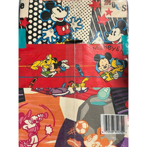 CLEO 80s Disney Mickey Mouse Minnie Goofy Wrapping Paper Flat 6 Sheets 37.5 Sq F